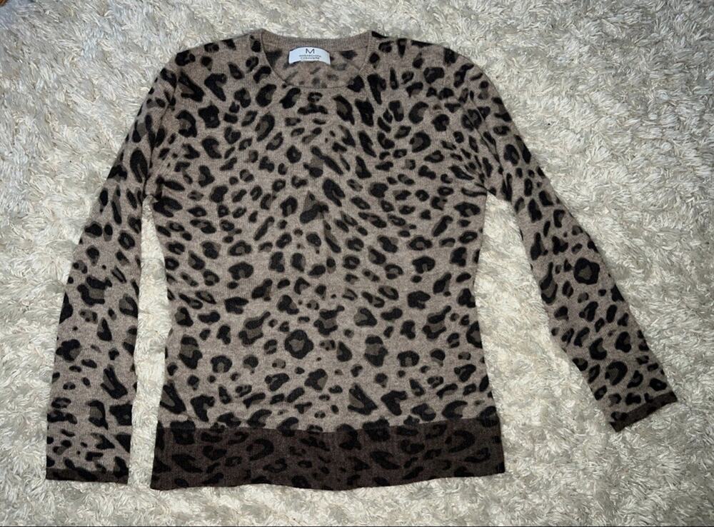magaschoni cashmere animal print sweater size M